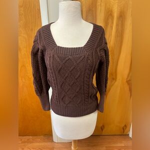 Joe's Jeans Chocolate Cable Knit Sweater